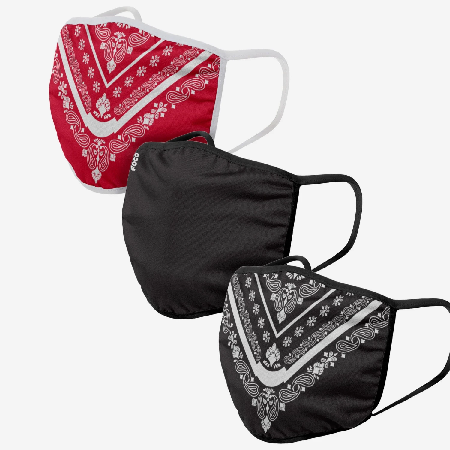 FOCO Bandana 3 Pack Face Cover 3 FOCO Bandana 3 Pack Face Cover