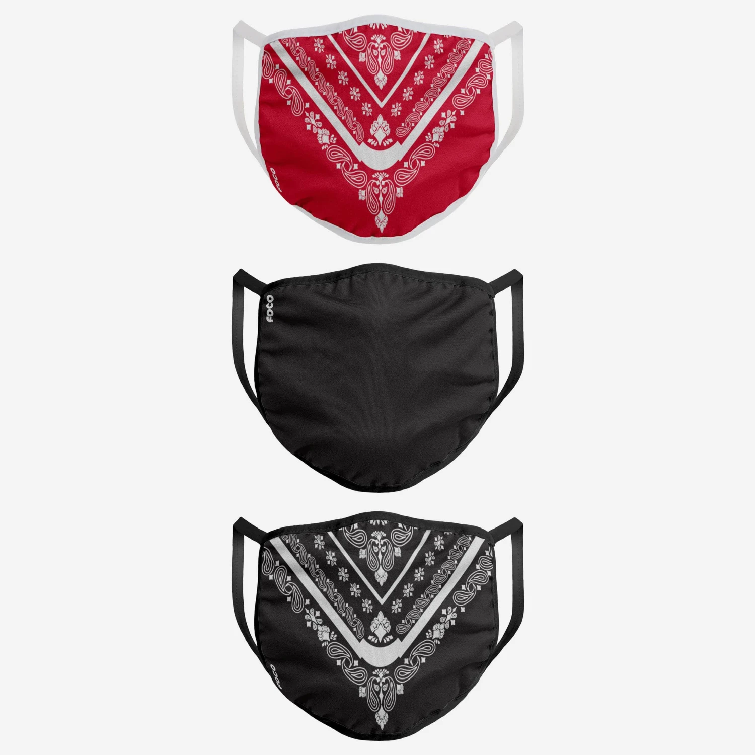 FOCO Bandana 3 Pack Face Cover 4 FOCO Bandana 3 Pack Face Cover - Image 2