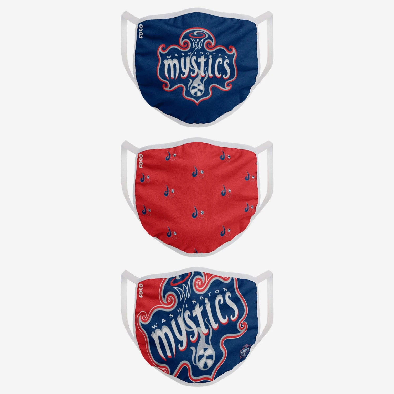 FOCO Washington Mystics 3 Pack Face Cover 4 FOCO Washington Mystics 3 Pack Face Cover - Image 2