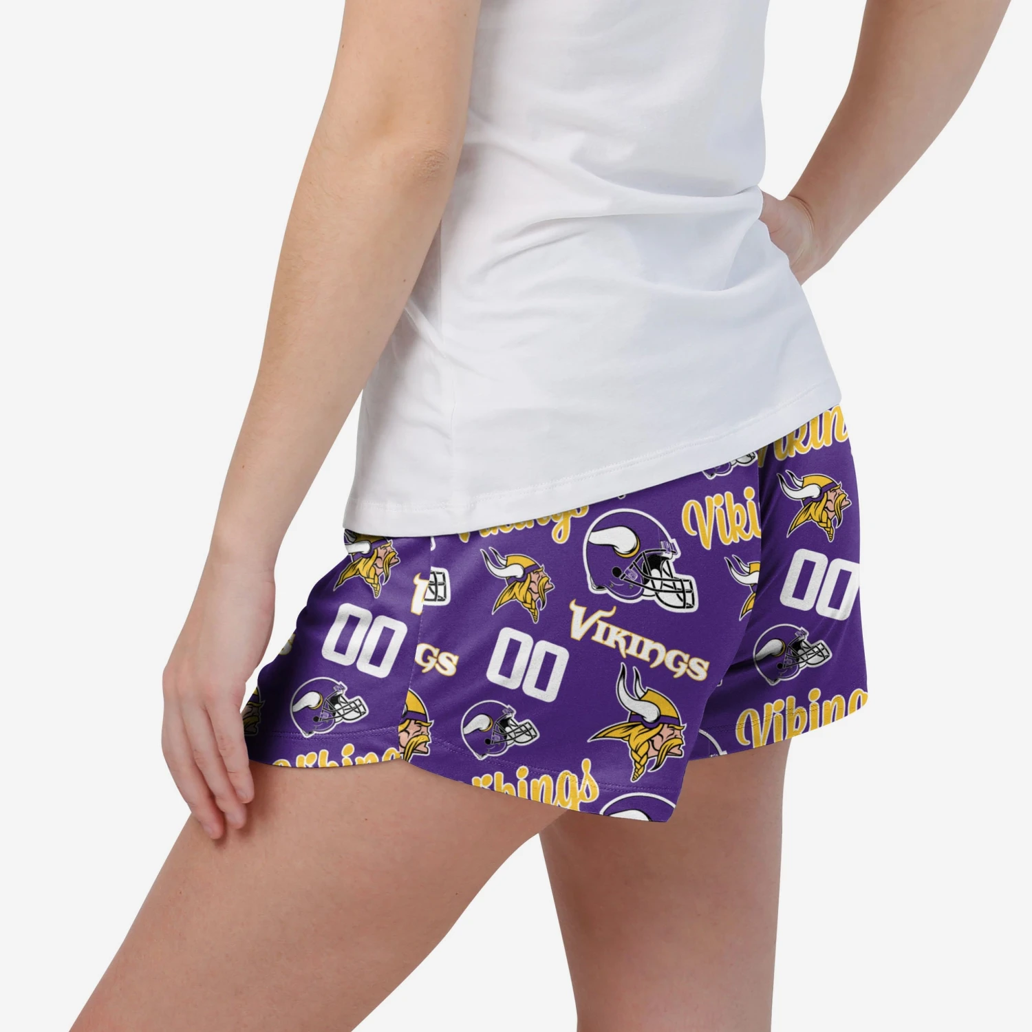 FOCO Minnesota Vikings Womens Gameday Ready Lounge Shorts 4 FOCO Minnesota Vikings Womens Gameday Ready Lounge Shorts - Image 2