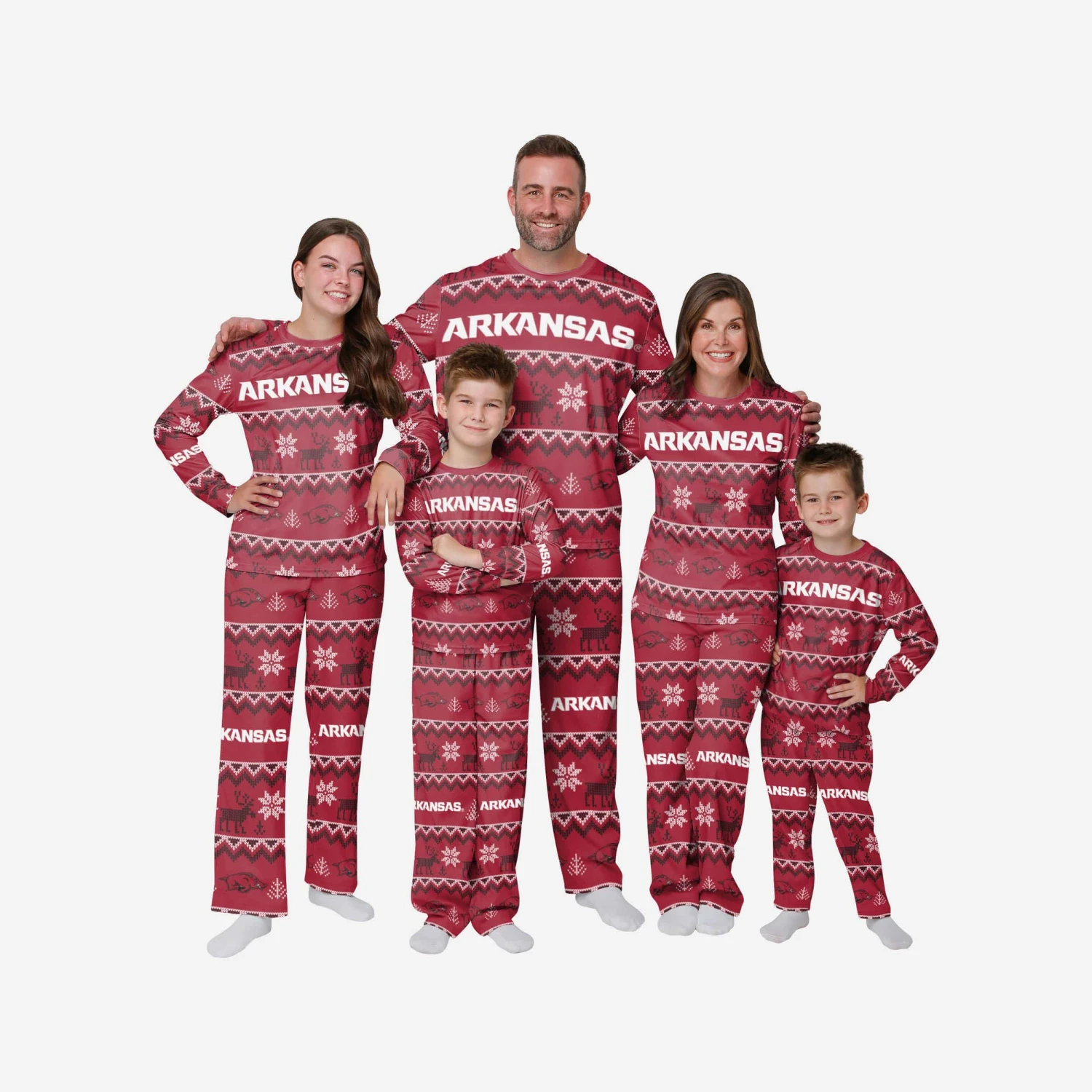 FOCO Arkansas Razorbacks Mens Ugly Pattern Family Holiday Pajamas 5 FOCO Arkansas Razorbacks Mens Ugly Pattern Family Holiday Pajamas - Image 3