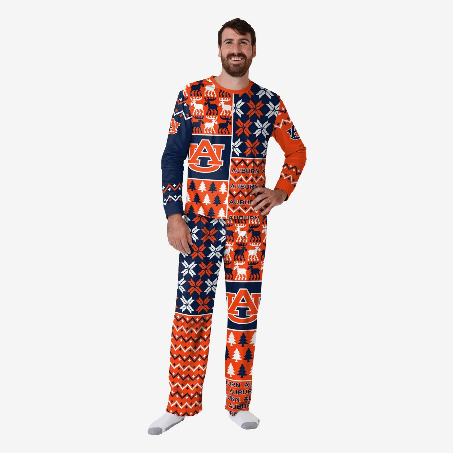 FOCO Auburn Tigers Mens Busy Block Family Holiday Pajamas 3 FOCO Auburn Tigers Mens Busy Block Family Holiday Pajamas