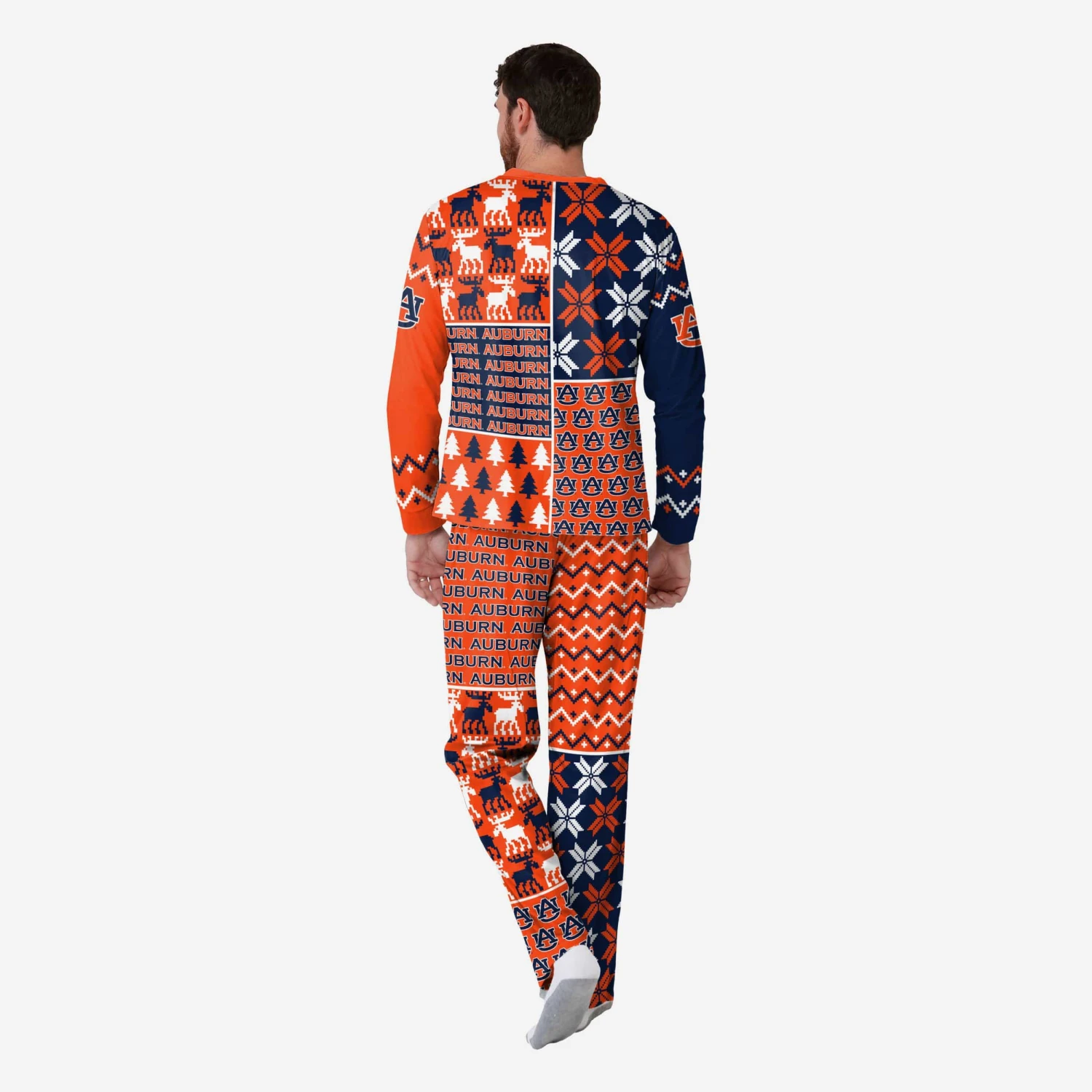 FOCO Auburn Tigers Mens Busy Block Family Holiday Pajamas 4 FOCO Auburn Tigers Mens Busy Block Family Holiday Pajamas - Image 2