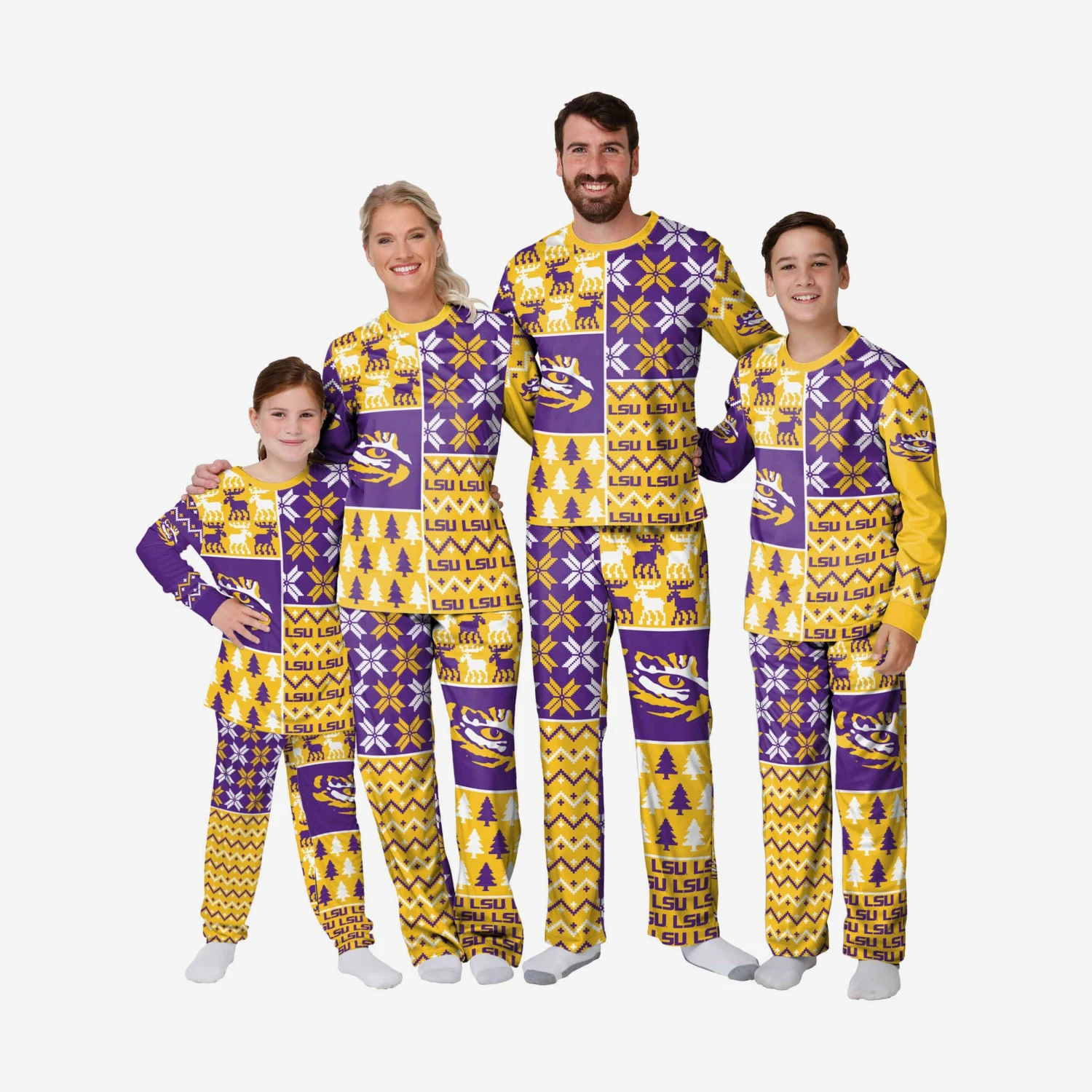 FOCO LSU Tigers Infant Busy Block Family Holiday Pajamas 4 FOCO LSU Tigers Infant Busy Block Family Holiday Pajamas - Image 2