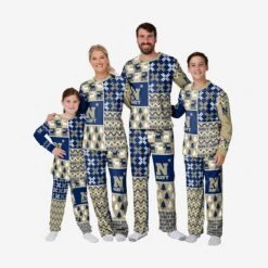 FOCO Navy Midshipmen Mens Busy Block Family Holiday Pajamas -FOCO Shop PJSETNCUGNAVY g3