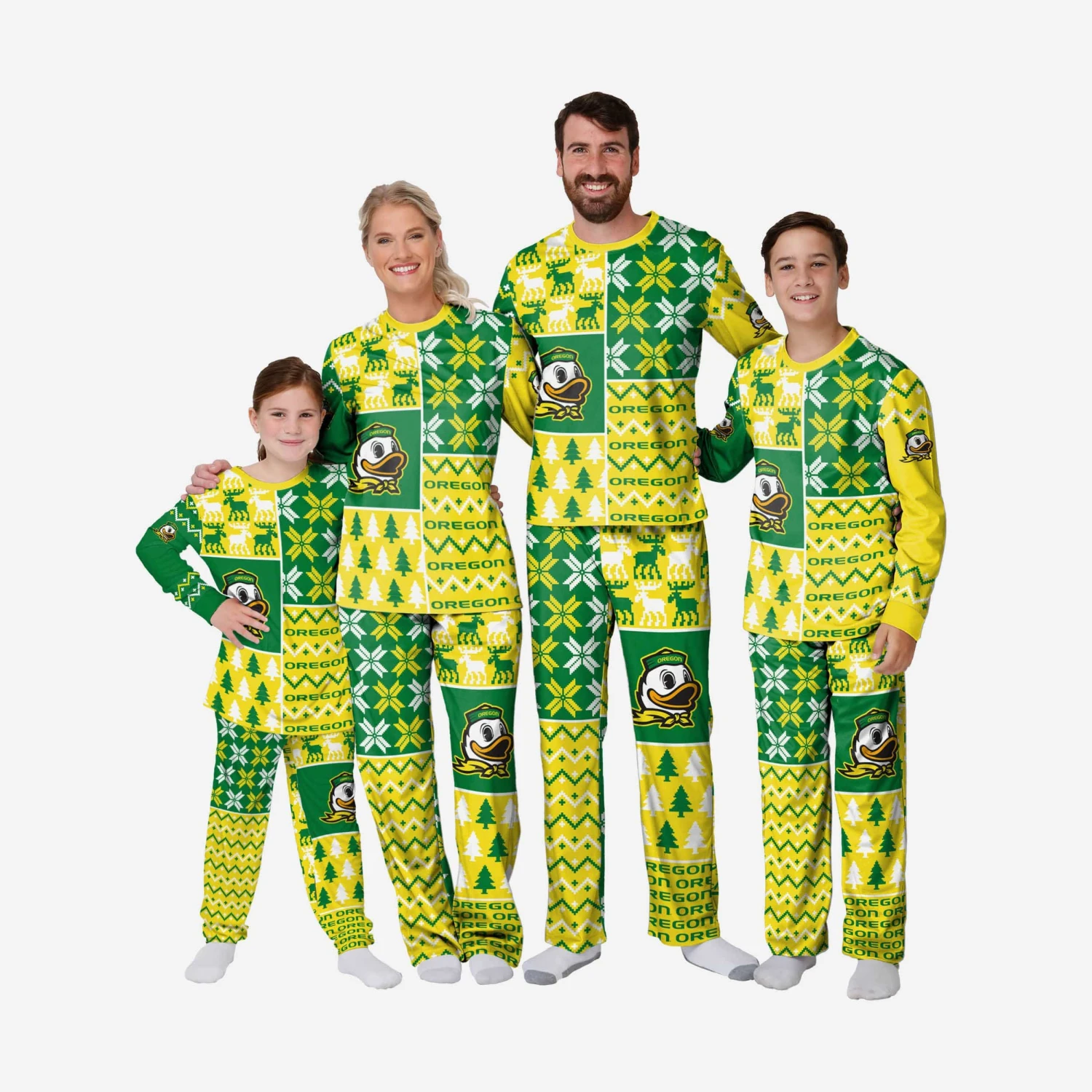 FOCO Oregon Ducks Infant Busy Block Family Holiday Pajamas 4 FOCO Oregon Ducks Infant Busy Block Family Holiday Pajamas - Image 2
