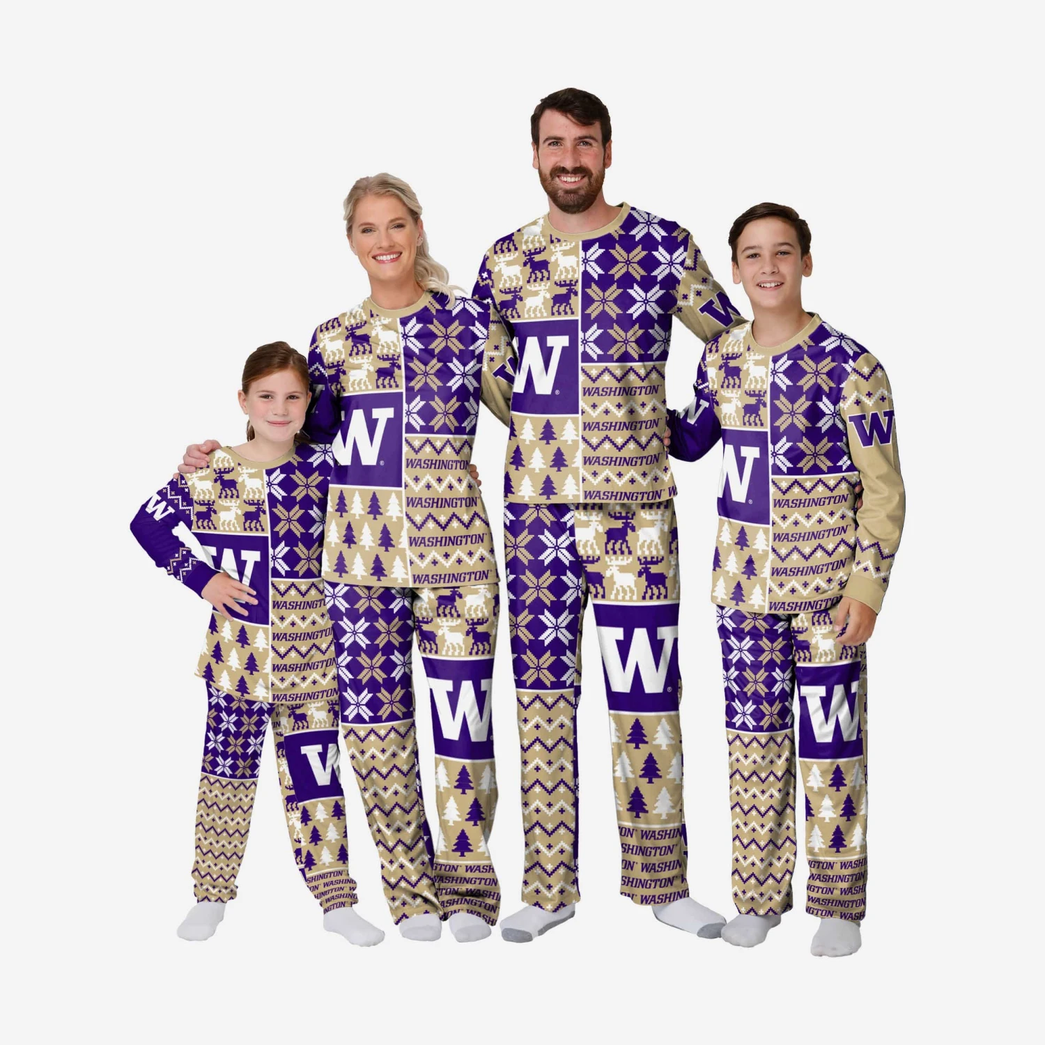 FOCO Washington Huskies Youth Busy Block Family Holiday Pajamas 5 FOCO Washington Huskies Youth Busy Block Family Holiday Pajamas - Image 3