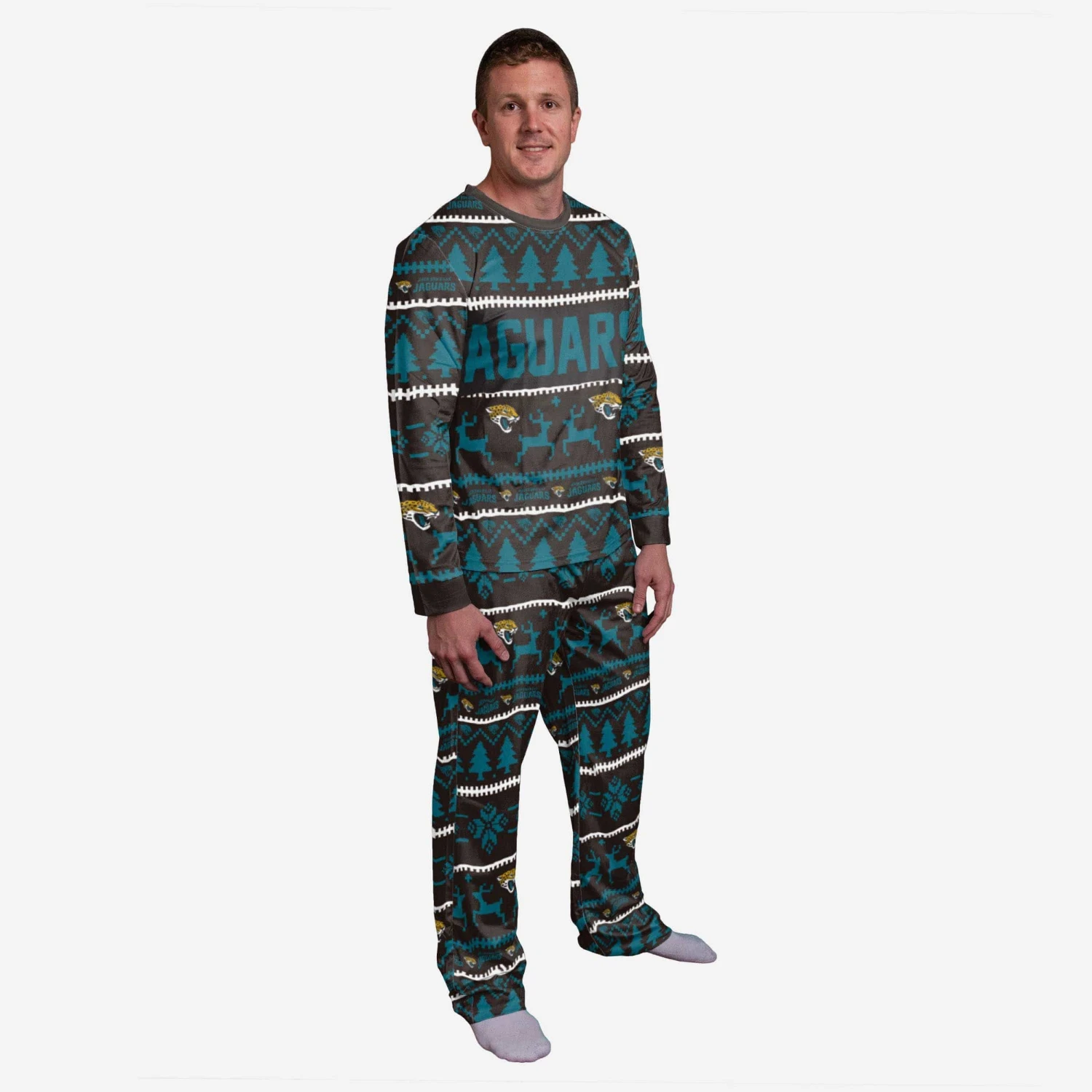 FOCO Jacksonville Jaguars Family Holiday Pajamas 3 FOCO Jacksonville Jaguars Family Holiday Pajamas