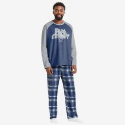 FOCO Dallas Cowboys Mens Plaid Family Holiday Pajamas