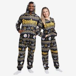 FOCO Pittsburgh Steelers Ugly Pattern One Piece Pajamas