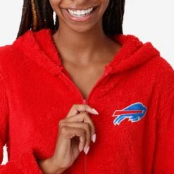 FOCO Buffalo Bills Womens Short Cozy One Piece Pajamas 8 FOCO Buffalo Bills Womens Short Cozy One Piece Pajamas -FOCO Shop PJSETNFONESCZBB g3
