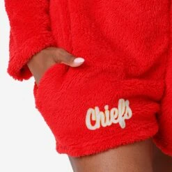 FOCO Kansas City Chiefs Womens Short Cozy One Piece Pajamas -FOCO Shop PJSETNFONESCZKC g4