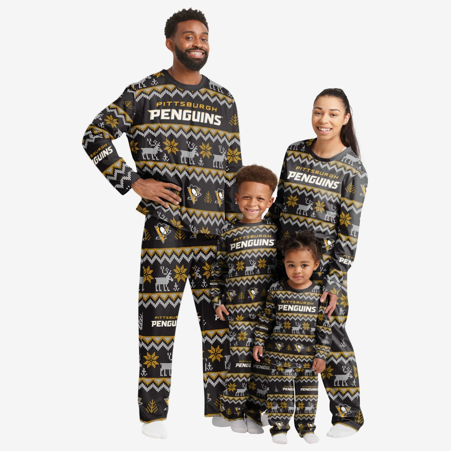 FOCO Pittsburgh Penguins Mens Ugly Pattern Family Holiday Pajamas 5 FOCO Pittsburgh Penguins Mens Ugly Pattern Family Holiday Pajamas - Image 3