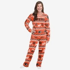 FOCO Philadelphia Flyers Womens Ugly Pattern Family Holiday Pajamas