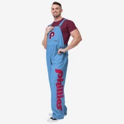 FOCO Shop 27 FOCO Philadelphia Phillies Mens Powder Blue Big Logo Bib Overalls
