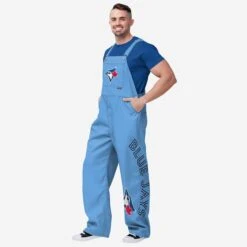 FOCO Toronto Blue Jays Mens Big Logo Bib Overalls
