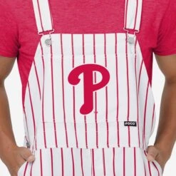 FOCO Philadelphia Phillies Mens Pinstripe Bib Overalls -FOCO Shop PNTMBPNSTOAPH g4