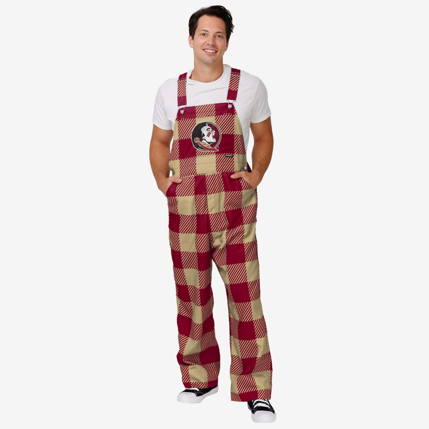 FOCO Florida State Seminoles Mens Plaid Bib Overalls 3 FOCO Florida State Seminoles Mens Plaid Bib Overalls