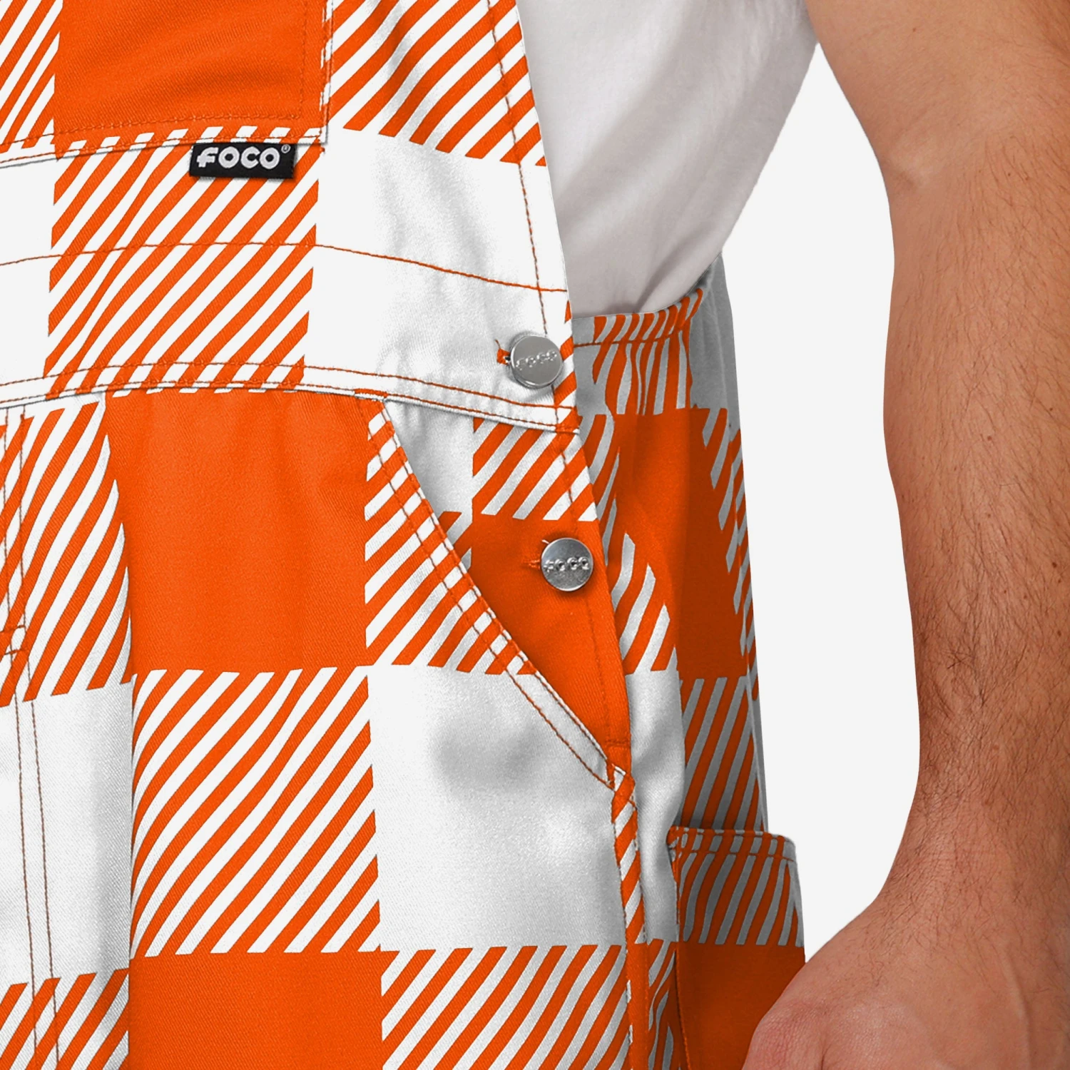 FOCO Oklahoma State Cowboys Mens Plaid Bib Overalls 7 FOCO Oklahoma State Cowboys Mens Plaid Bib Overalls - Image 5