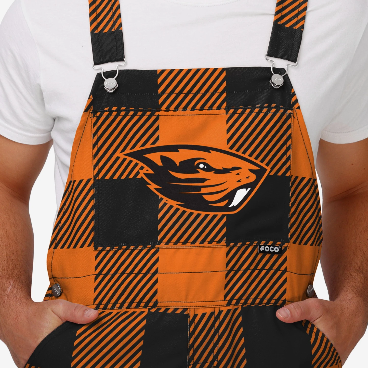 FOCO Oregon State Beavers Mens Plaid Bib Overalls 6 FOCO Oregon State Beavers Mens Plaid Bib Overalls - Image 4