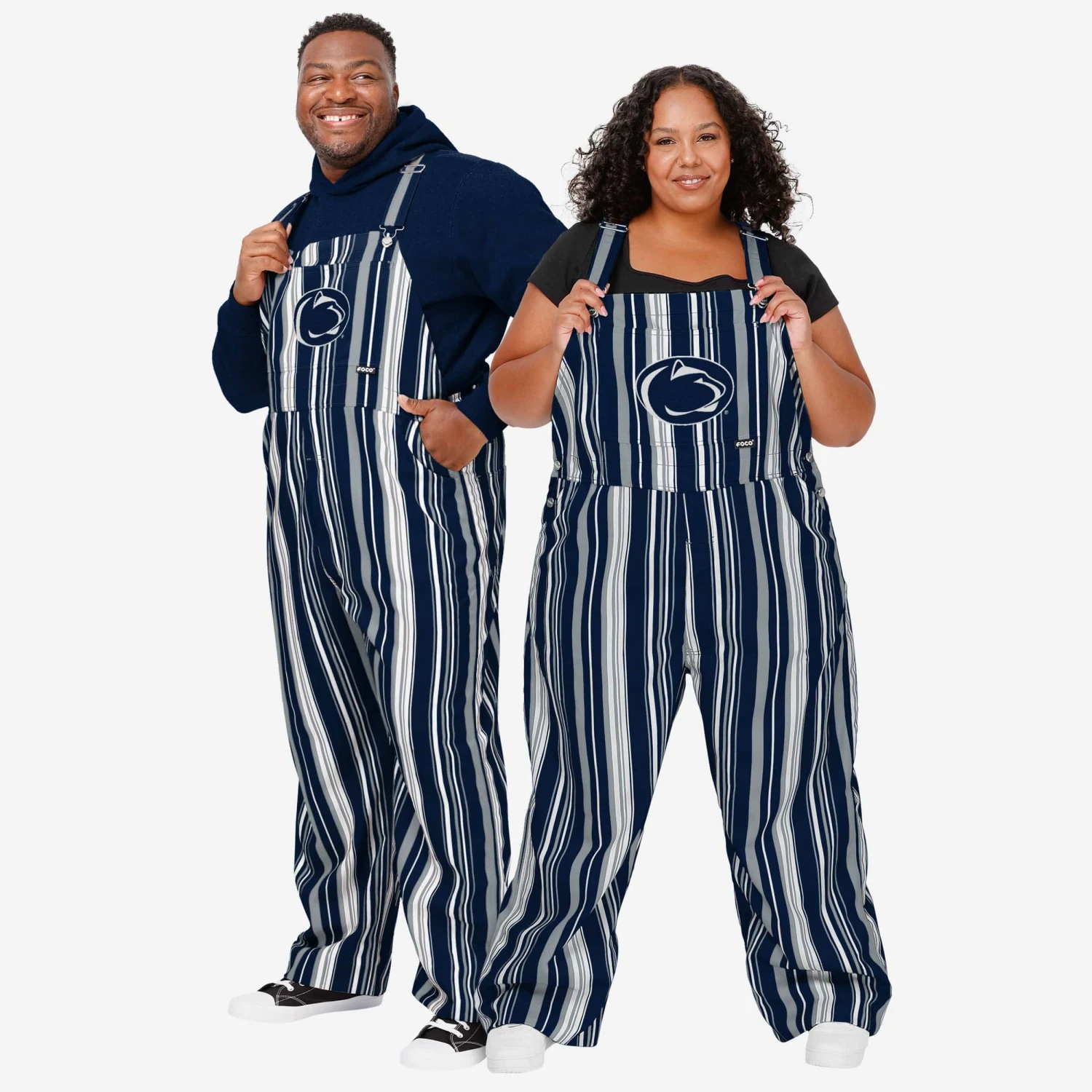 FOCO Penn State Nittany Lions Mens Hyper Stripe Bib Overalls 5 FOCO Penn State Nittany Lions Mens Hyper Stripe Bib Overalls - Image 3