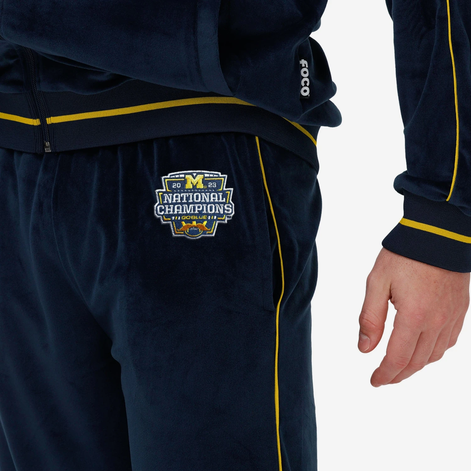 FOCO Michigan Wolverines 2023 Football National Champions Velour Pants 5 FOCO Michigan Wolverines 2023 Football National Champions Velour Pants - Image 3