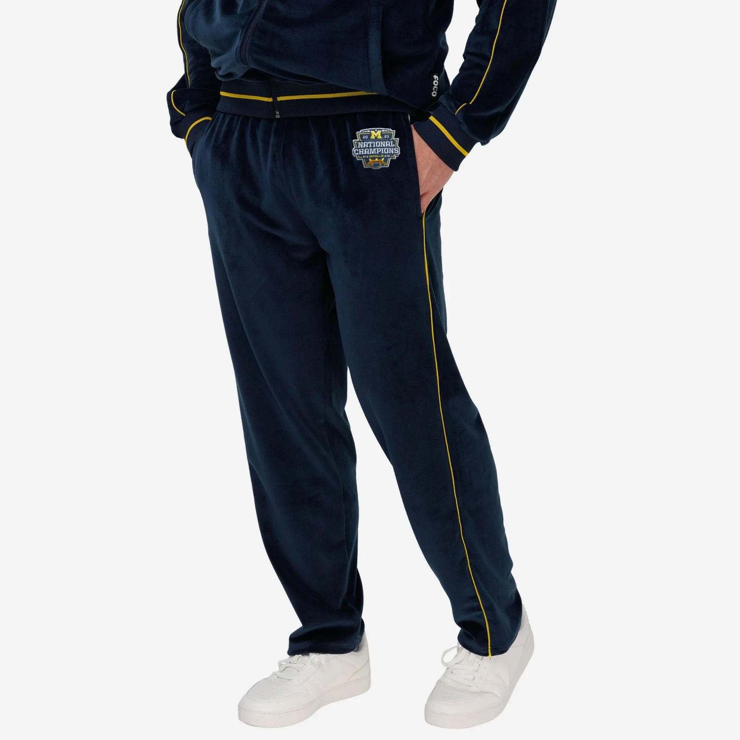 FOCO Michigan Wolverines 2023 Football National Champions Velour Pants 3 FOCO Michigan Wolverines 2023 Football National Champions Velour Pants