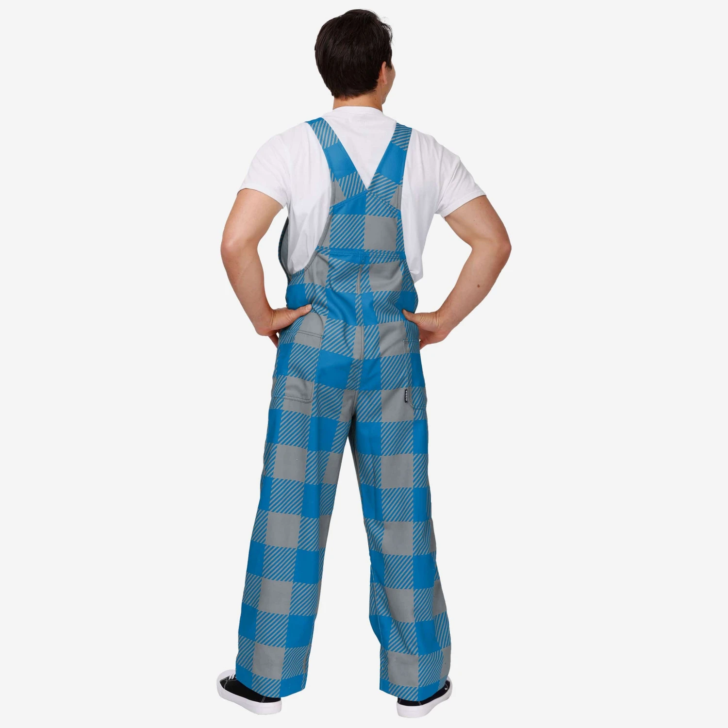 FOCO Detroit Lions Mens Plaid Bib Overalls 4 FOCO Detroit Lions Mens Plaid Bib Overalls - Image 2