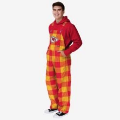 FOCO Shop 35 FOCO Kansas City Chiefs Mens Plaid Bib Overalls