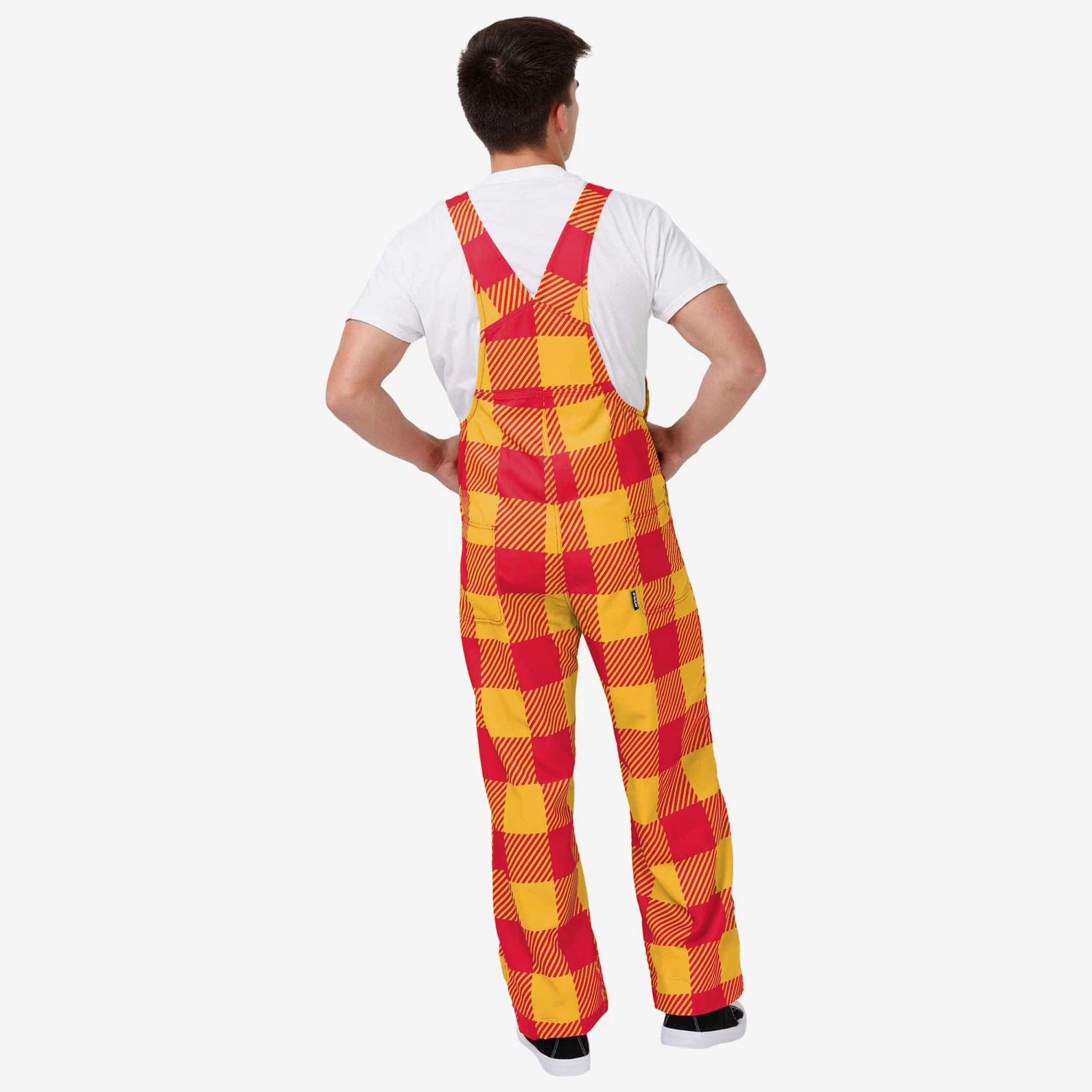 FOCO Kansas City Chiefs Mens Plaid Bib Overalls 4 FOCO Kansas City Chiefs Mens Plaid Bib Overalls - Image 2