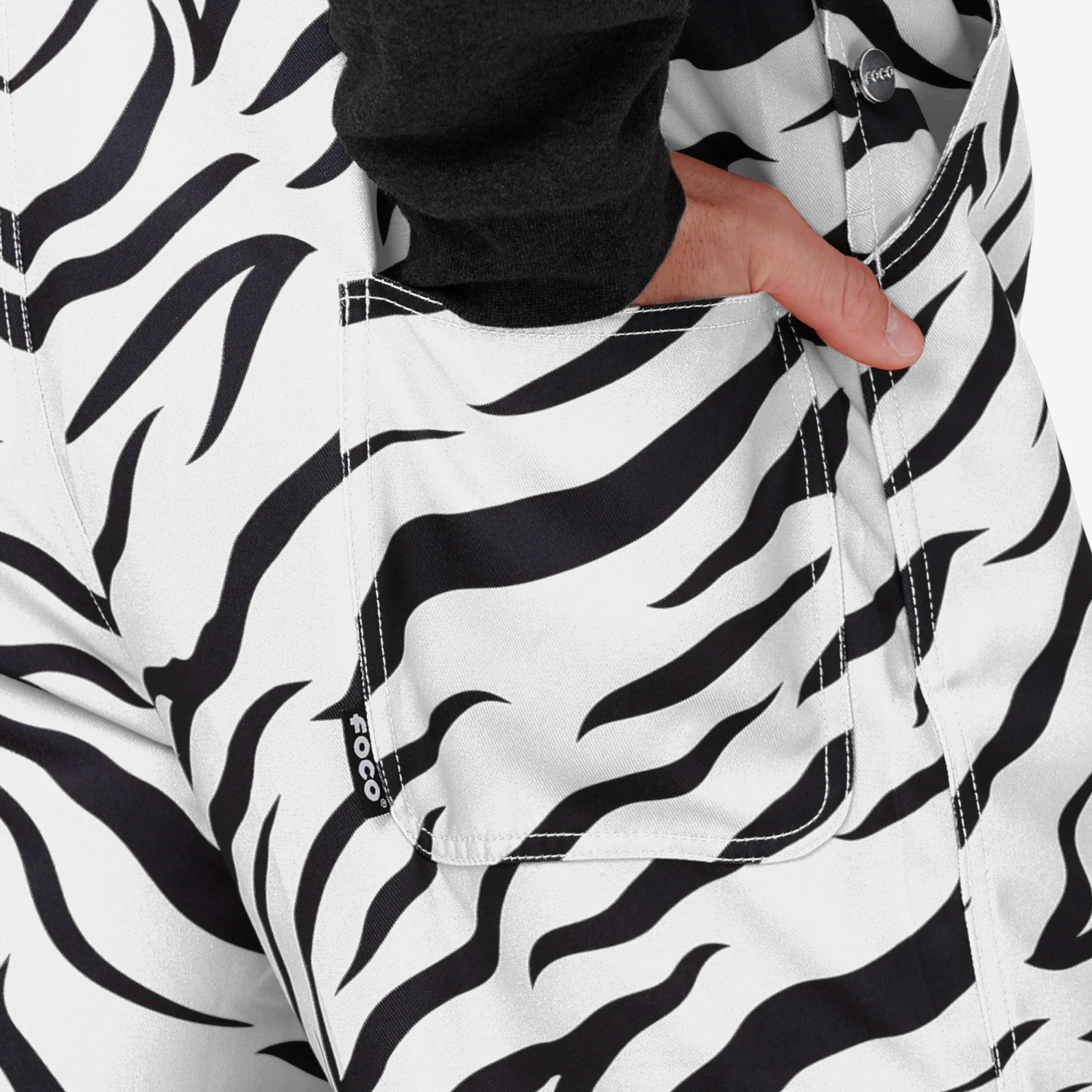 FOCO Cincinnati Bengals Mens White Tiger Stripe Thematic Bib Overalls 8 FOCO Cincinnati Bengals Mens White Tiger Stripe Thematic Bib Overalls - Image 6