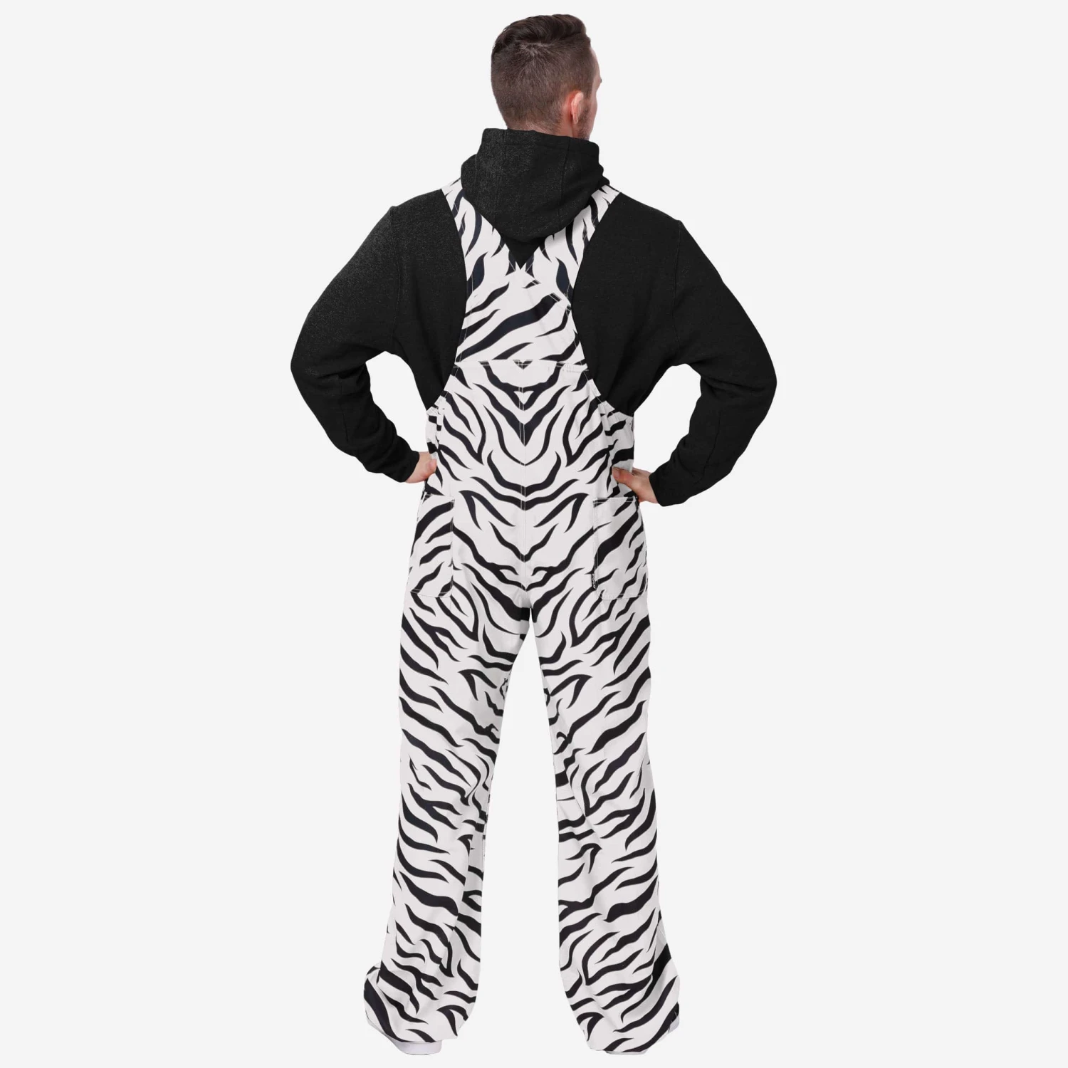 FOCO Cincinnati Bengals Mens White Tiger Stripe Thematic Bib Overalls 4 FOCO Cincinnati Bengals Mens White Tiger Stripe Thematic Bib Overalls - Image 2