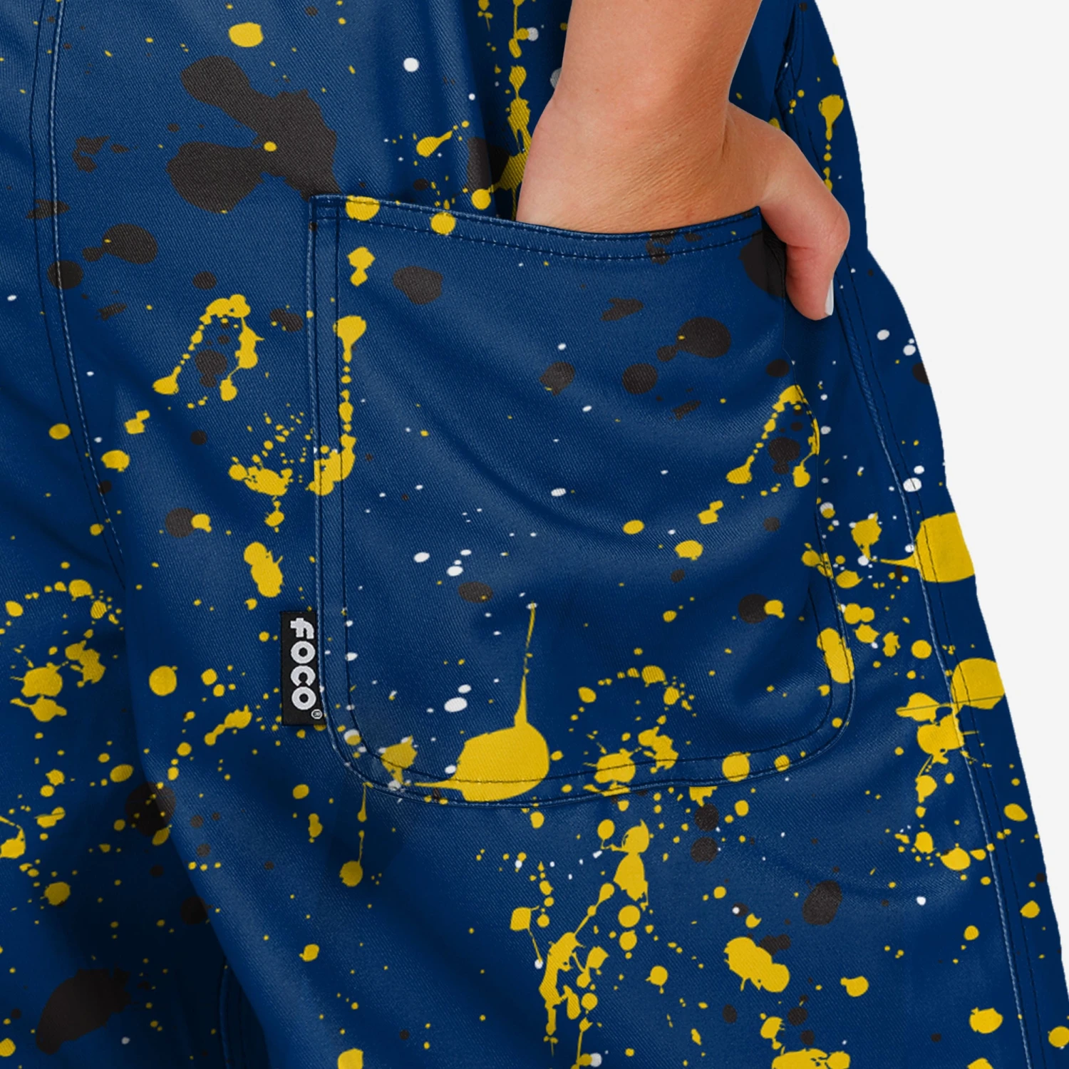 FOCO Michigan Wolverines Womens Paint Splatter Bib Overalls 8 FOCO Michigan Wolverines Womens Paint Splatter Bib Overalls - Image 6