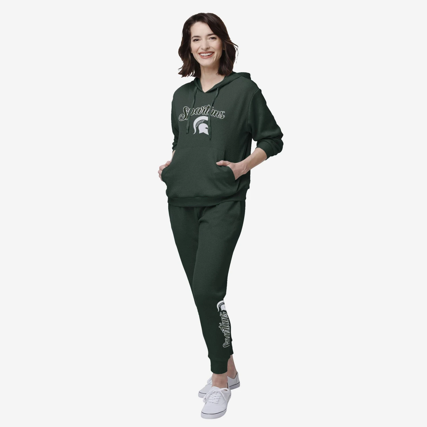 FOCO Michigan State Spartans Womens Waffle Lounge Pants 4 FOCO Michigan State Spartans Womens Waffle Lounge Pants - Image 2