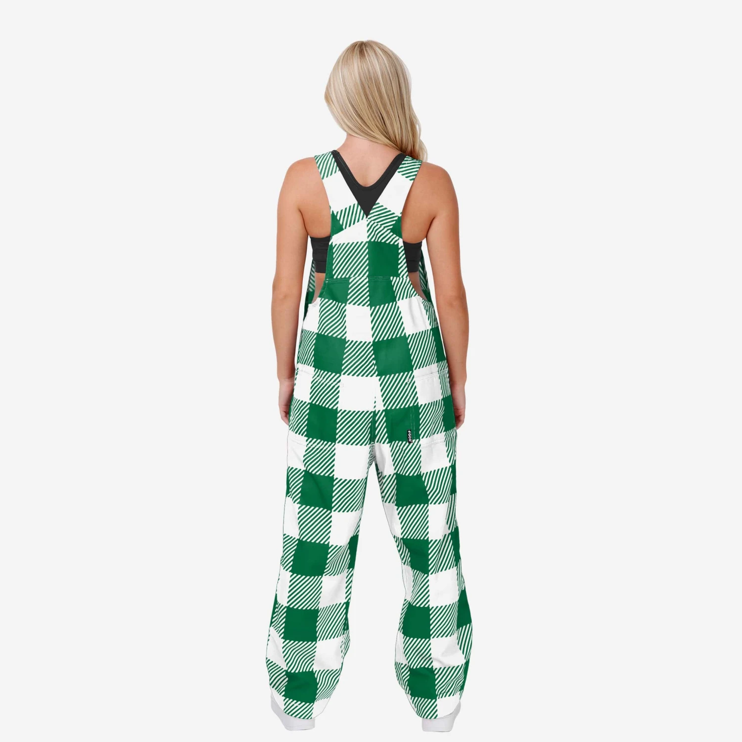 FOCO Philadelphia Eagles Kelly Green Womens Plaid Bib Overalls 4 FOCO Philadelphia Eagles Kelly Green Womens Plaid Bib Overalls - Image 2