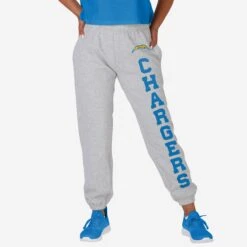 FOCO Los Angeles Chargers Womens Big Wordmark Gray Sweatpants