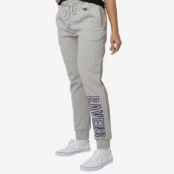 FOCO Baltimore Ravens Womens Gray Woven Joggers