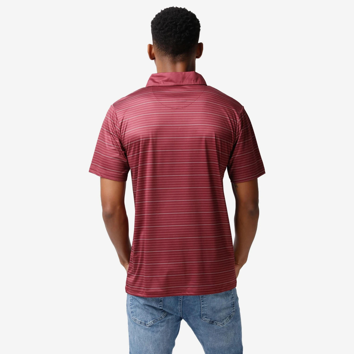 FOCO Texas A&M Aggies Striped Polyester Polo 4 FOCO Texas A&M Aggies Striped Polyester Polo - Image 2