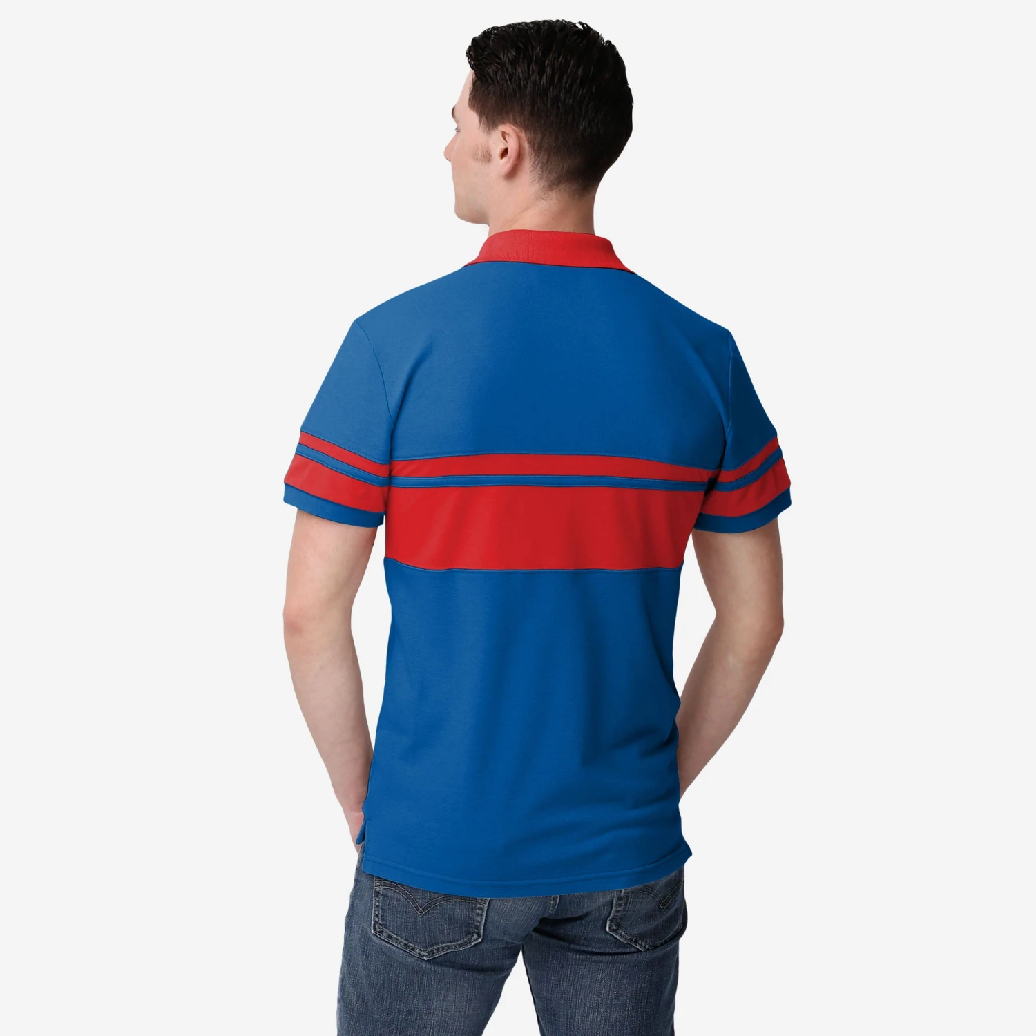 FOCO Buffalo Bills Cotton Stripe Polo 4 FOCO Buffalo Bills Cotton Stripe Polo - Image 2