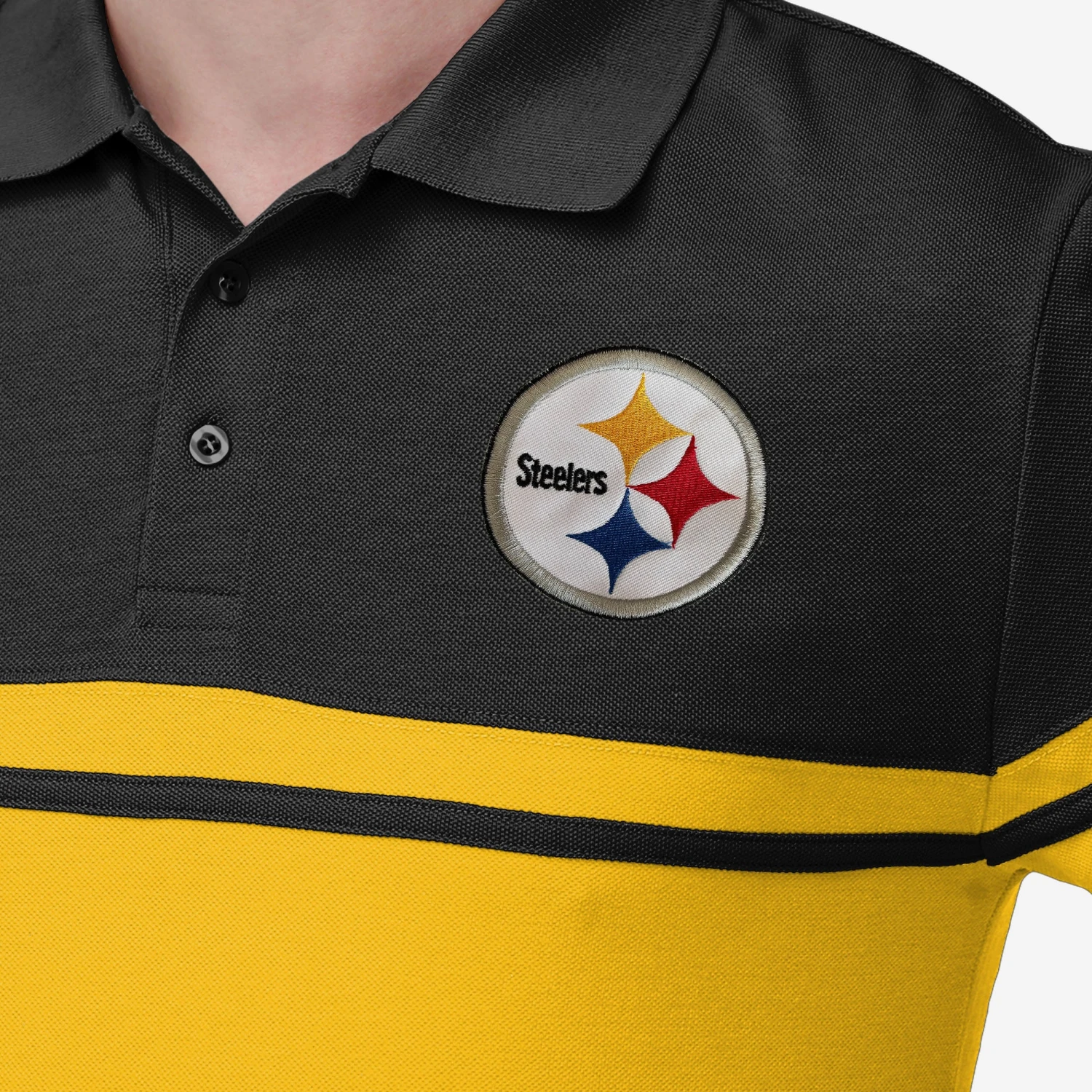 FOCO Pittsburgh Steelers Cotton Stripe Polo 4 FOCO Pittsburgh Steelers Cotton Stripe Polo - Image 2