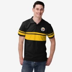 FOCO Pittsburgh Steelers Cotton Stripe Polo 8 FOCO Pittsburgh Steelers Cotton Stripe Polo -FOCO Shop POLSNFCTSTPPS p