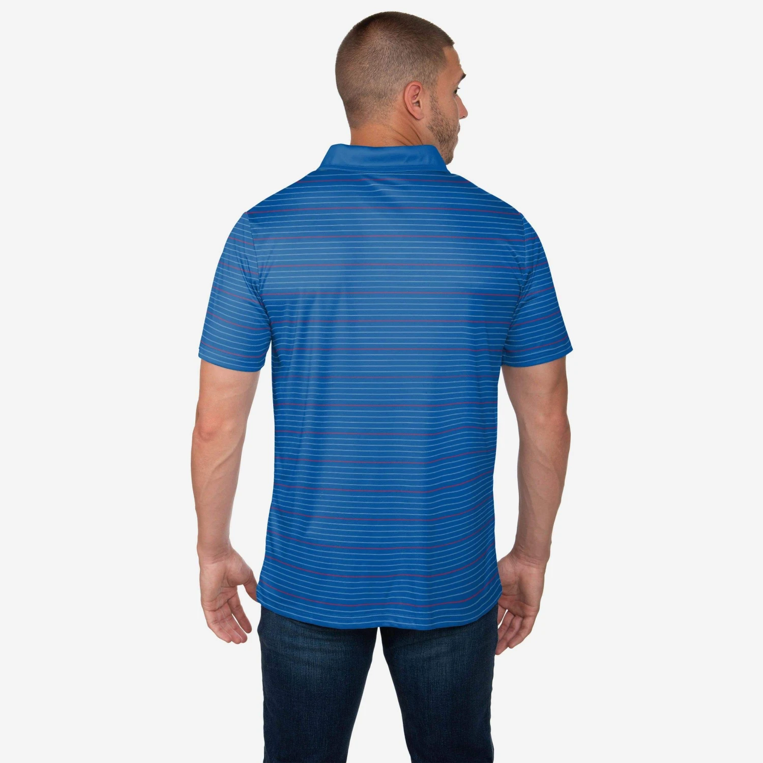 FOCO Buffalo Bills Striped Polyester Polo 4 FOCO Buffalo Bills Striped Polyester Polo - Image 2