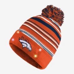 FOCO Denver Broncos Horizontal Stripe Light Up Beanie