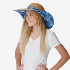 FOCO Tennessee Titans Womens Floral Straw Hat -FOCO Shop SKNFWMFLSTWTT g3