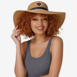 FOCO Chicago Bears Womens Wordmark Beach Straw Hat -FOCO Shop SKWMNFSWSTWCB g3
