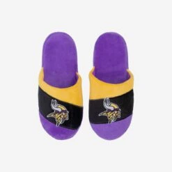 FOCO Minnesota Vikings Youth Colorblock Slide Slipper -FOCO Shop SLPNFCBSLD816MV s