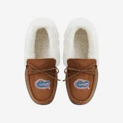 FOCO Florida Gators Womens Tan Moccasin Slipper -FOCO Shop SLPWMNCFURCLMOCFL g4
