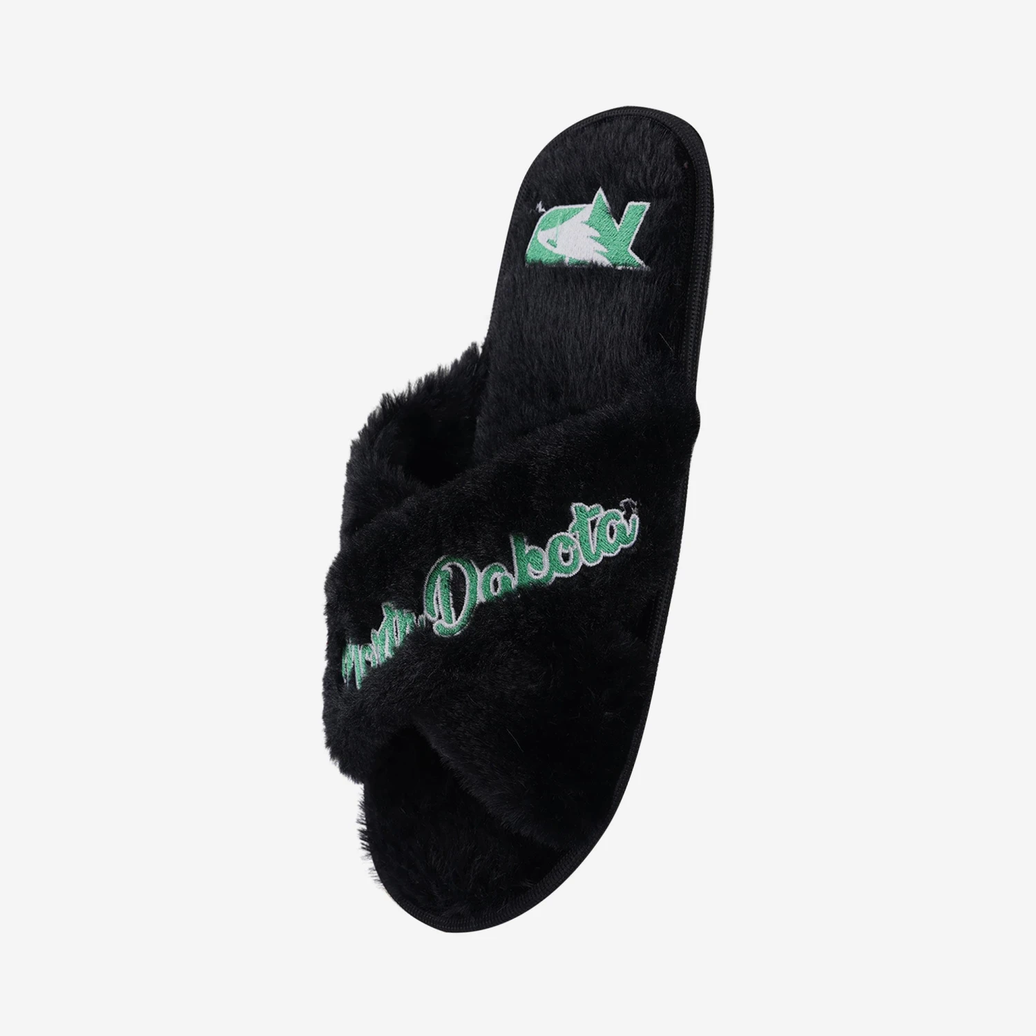 FOCO North Dakota Figthting Hawks Womens Script Wordmark Fur Cross Slide 4 FOCO North Dakota Figthting Hawks Womens Script Wordmark Fur Cross Slide - Image 2