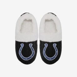FOCO Indianapolis Colts Womens Team Color Moccasin Slipper -FOCO Shop SLPWMNF16FURMOC2IC p