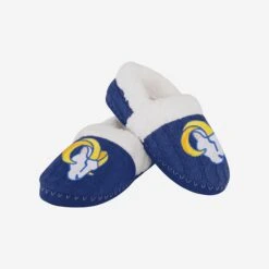 FOCO Los Angeles Rams Womens Team Color Moccasin Slipper -FOCO Shop SLPWMNF16FURMOC2SR g3